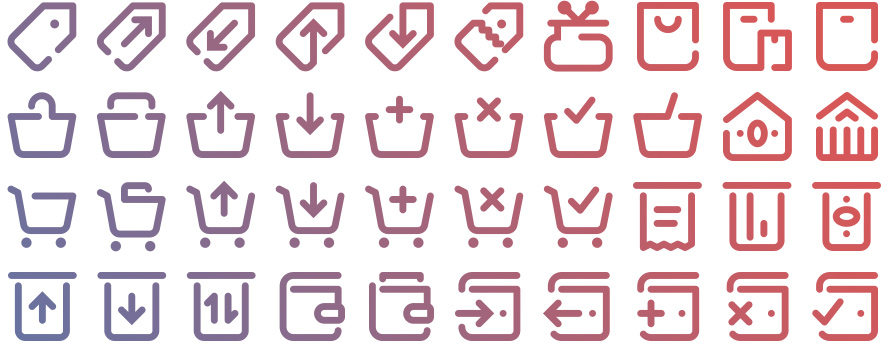 40 Free Tidee Ecommerce vol.01 icons