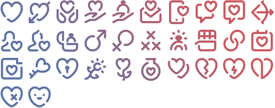 32 Free Tidee Romantic icons