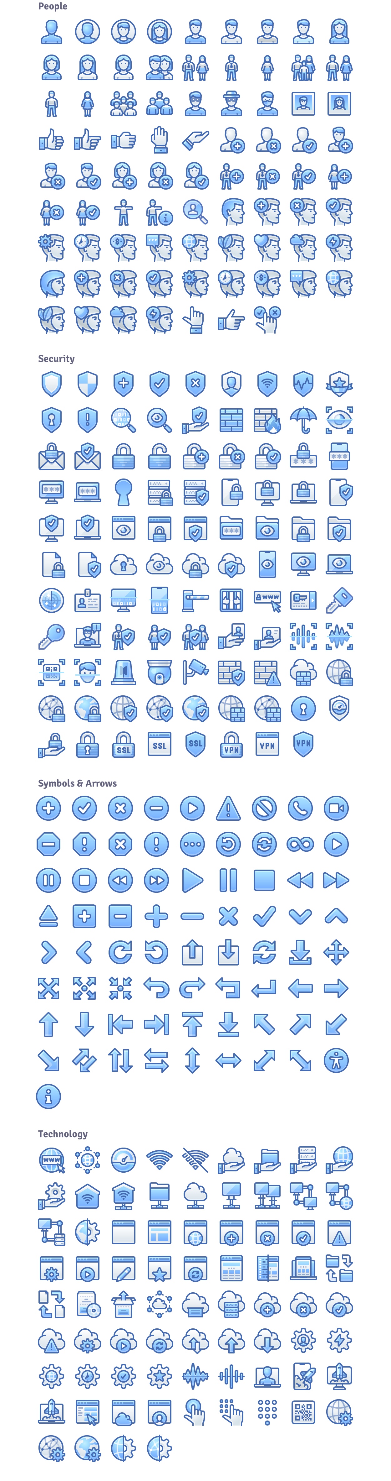 Infinity blue icons